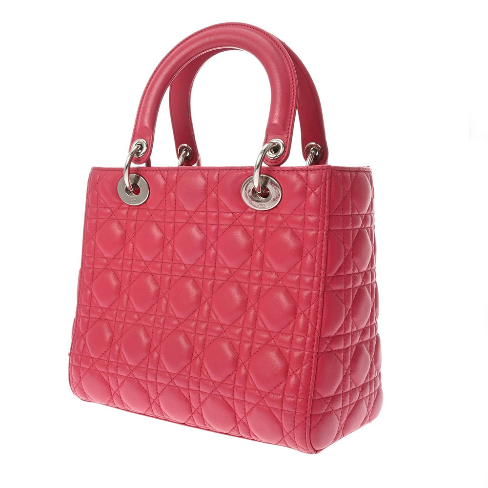 Dior CHRISTIAN Pink Handbag Lambskin Italian  Lady